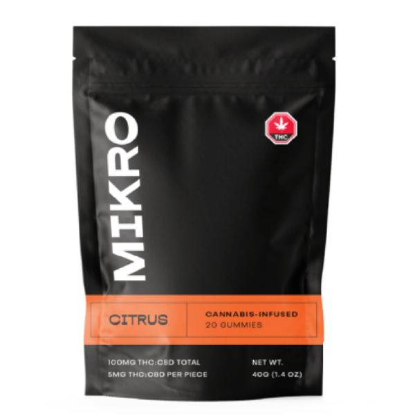 Mikro – 1:1 THC/CBD Gummies – 100mg – Citrus | Kush Station Canada