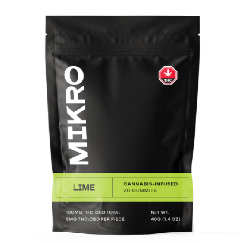 Mikro – 1:1 THC/CBD Gummies – 100mg – Lime | Kush Station Canada